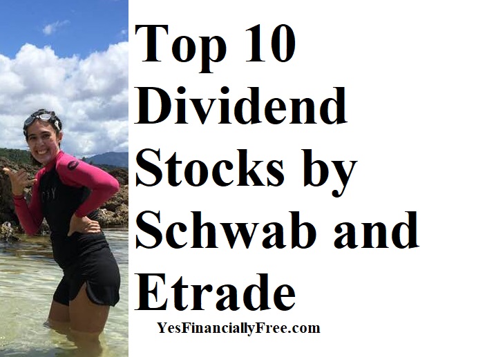 Top 10 Dividend Stocks by Schwab and Etrade Yes Financially Free
