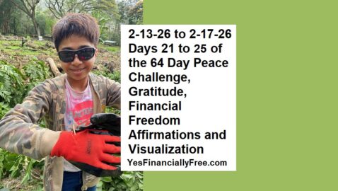 2-13-26 to 2-17-26 Days 21 to 25 of the 64 Day Peace Challenge, Gratitude, Financial Freedom Affirmations and Visualization