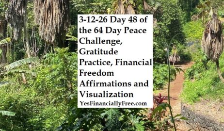 3-12-26 Day 48 of the 64 Day Peace Challenge, Gratitude Practice, Financial Freedom Affirmations and Visualization