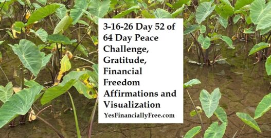 3-16-26 Day 52 of 64 Day Peace Challenge, Gratitude, Financial Freedom Affirmations and Visualization
