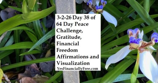 3-2-26 Day 38 of 64 Day Peace Challenge, Gratitude, Financial Freedom Affirmations and Visualization