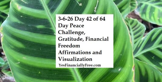 3-6-26 Day 42 of 64 Day Peace Challenge, Gratitude, Financial Freedom Affirmations and Visualization