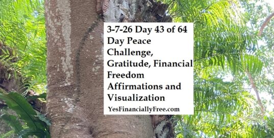 3-7-26 Day 43 of 64 Day Peace Challenge, Gratitude, Financial Freedom Affirmations and Visualization